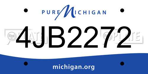 4JB2272 Michigan License Plate