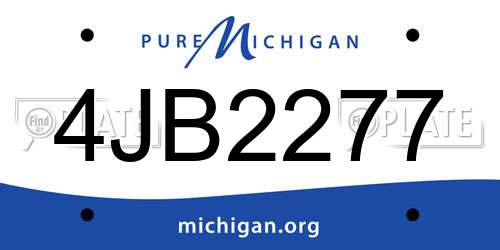4JB2277 Michigan License Plate