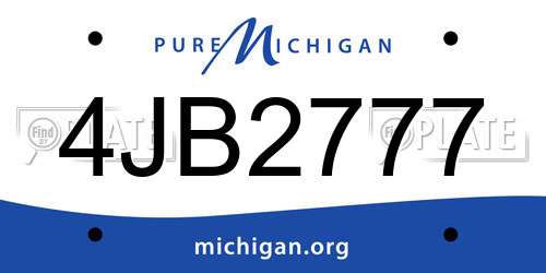 4JB2777 Michigan License Plate