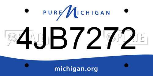 4JB7272 Michigan License Plate