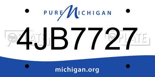 4JB7727 Michigan License Plate