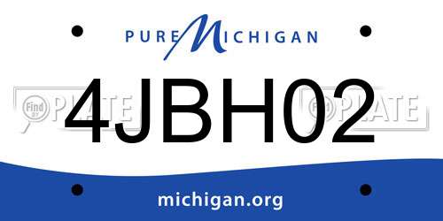 4JBH02 Michigan License Plate