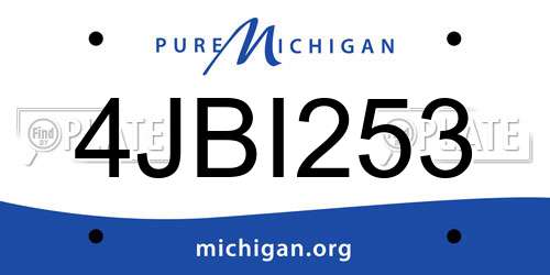 4JBI253 Michigan License Plate