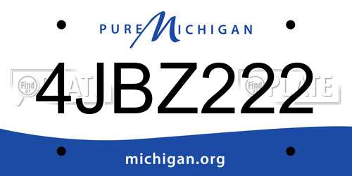 4JBZ222 Michigan License Plate