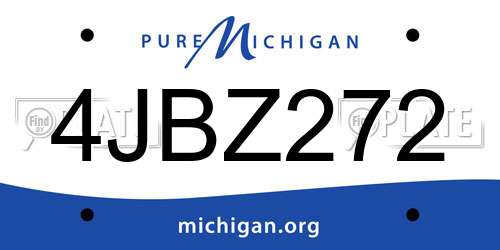 4JBZ272 Michigan License Plate