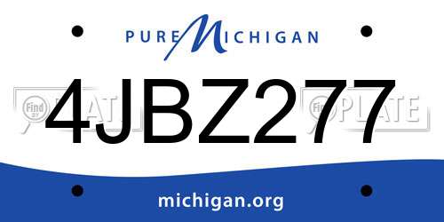 4JBZ277 Michigan License Plate