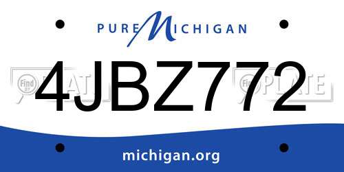 4JBZ772 Michigan License Plate