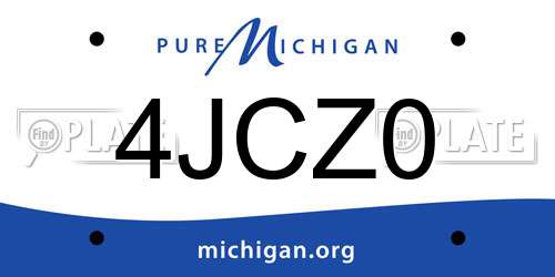4JCZ0 Michigan License Plate