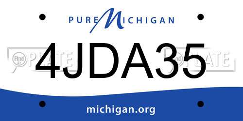 4JDA35 Michigan License Plate
