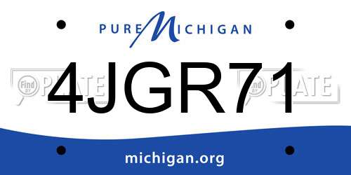 4JGR71 Michigan License Plate