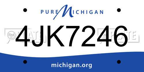 4JK7246 Michigan License Plate