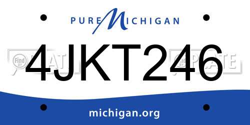 4JKT246 Michigan License Plate