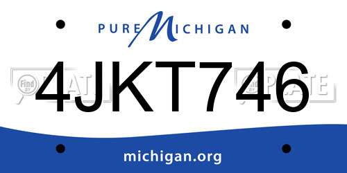 4JKT746 Michigan License Plate