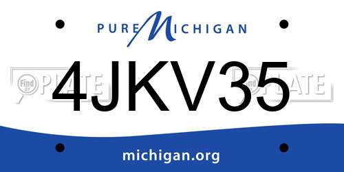 4JKV35 Michigan License Plate