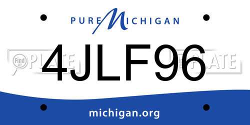 4JLF96 Michigan License Plate