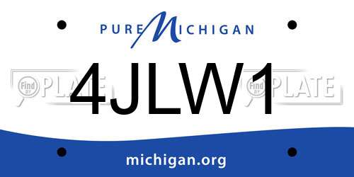 4JLW1 Michigan License Plate