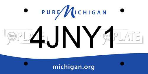 4JNY1 Michigan License Plate