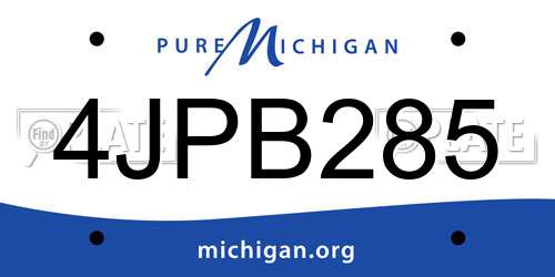 4JPB285 Michigan License Plate