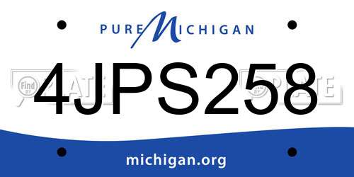 4JPS258 Michigan License Plate
