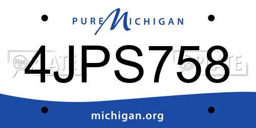 4JPS758 Michigan License Plate
