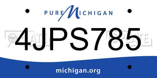 4JPS785 Michigan License Plate