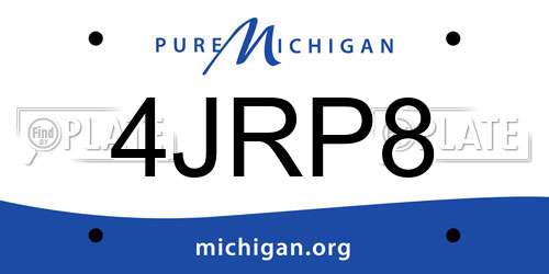 4JRP8 Michigan License Plate