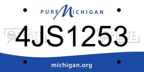 4JS1253 Michigan License Plate