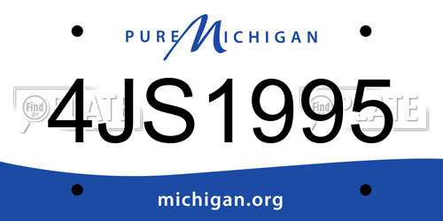 4JS1995 Michigan License Plate