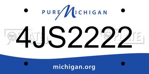 4JS2222 Michigan License Plate