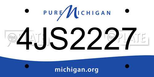 4JS2227 Michigan License Plate