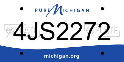 4JS2272 Michigan License Plate