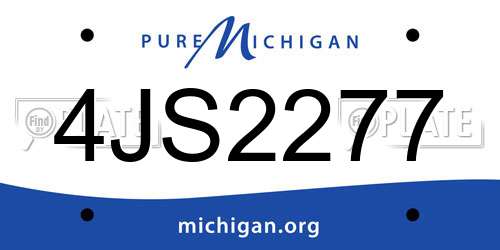 4JS2277 Michigan License Plate