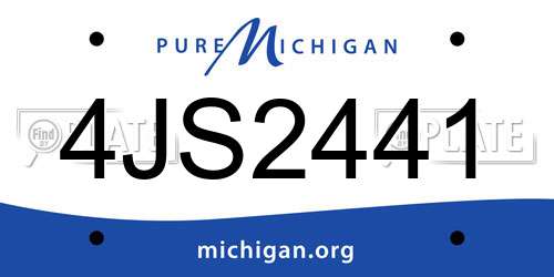 4JS2441 Michigan License Plate