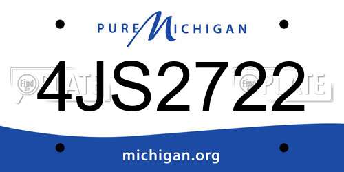 4JS2722 Michigan License Plate