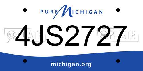 4JS2727 Michigan License Plate
