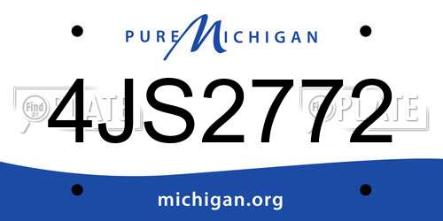 4JS2772 Michigan License Plate