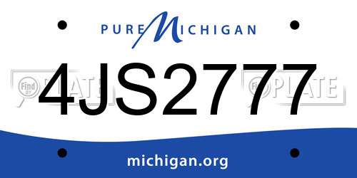 4JS2777 Michigan License Plate