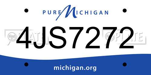 4JS7272 Michigan License Plate