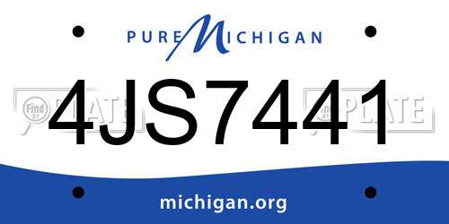 4JS7441 Michigan License Plate