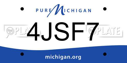 4JSF7 Michigan License Plate