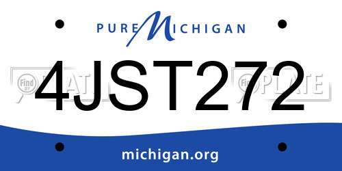 4JST272 Michigan License Plate