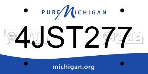 4JST277 Michigan License Plate