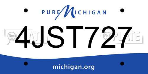 4JST727 Michigan License Plate