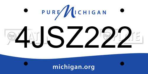4JSZ222 Michigan License Plate