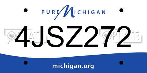 4JSZ272 Michigan License Plate