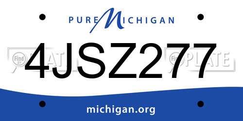 4JSZ277 Michigan License Plate