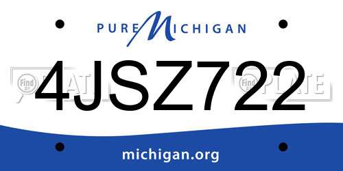 4JSZ722 Michigan License Plate