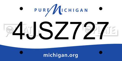 4JSZ727 Michigan License Plate