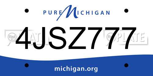4JSZ777 Michigan License Plate