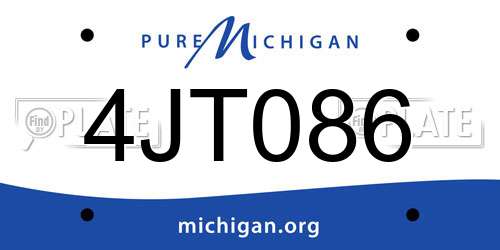 4JT086 Michigan License Plate
